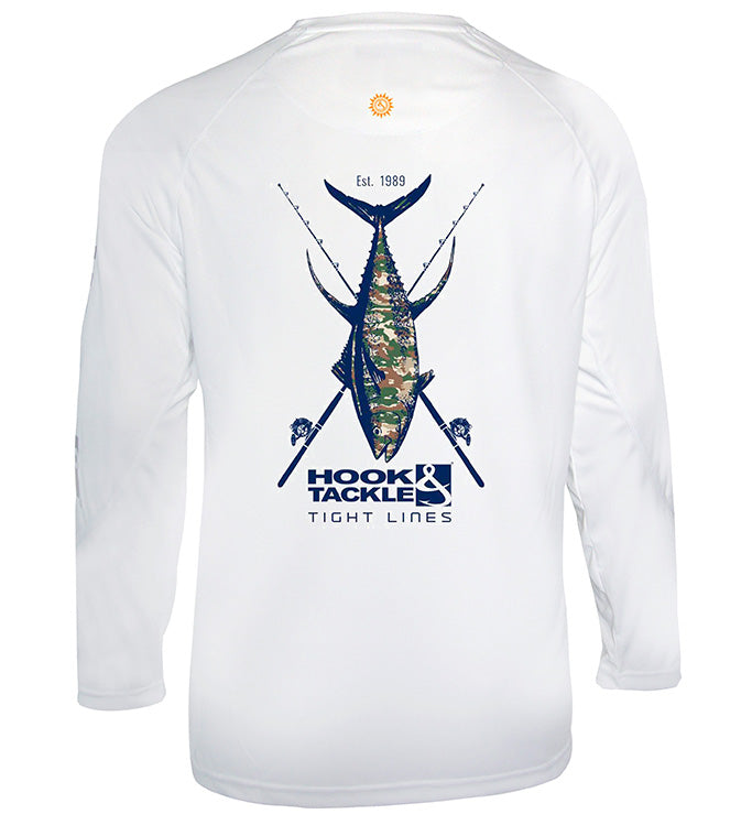 Hook & Tackle Youth Camo Tuna UV Fishing Shirt (8-20)
