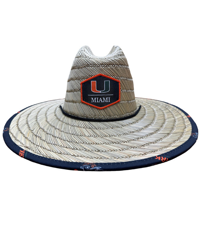 Hook & Tackle University of Miami Logo Straw Hat