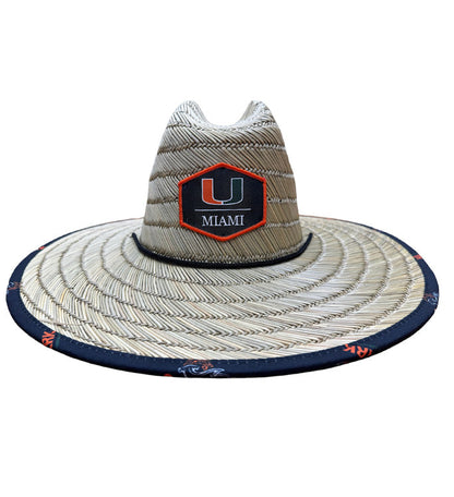 Hook & Tackle University of Miami Logo Straw Hat