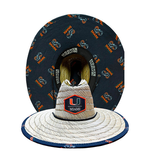 Hook & Tackle University of Miami Logo Straw Hat