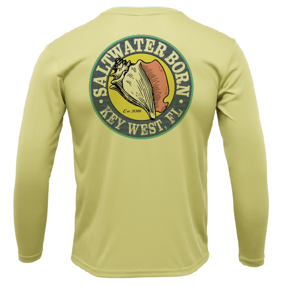 Saltwater Born Key West, FL Mahi on Chest Long Sleeve UPF 50+ Dry-Fit Shirt