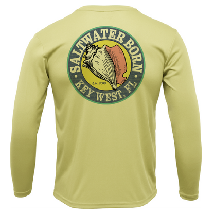 Saltwater Born Key West, FL Mahi on Chest Long Sleeve UPF 50+ Dry-Fit Shirt