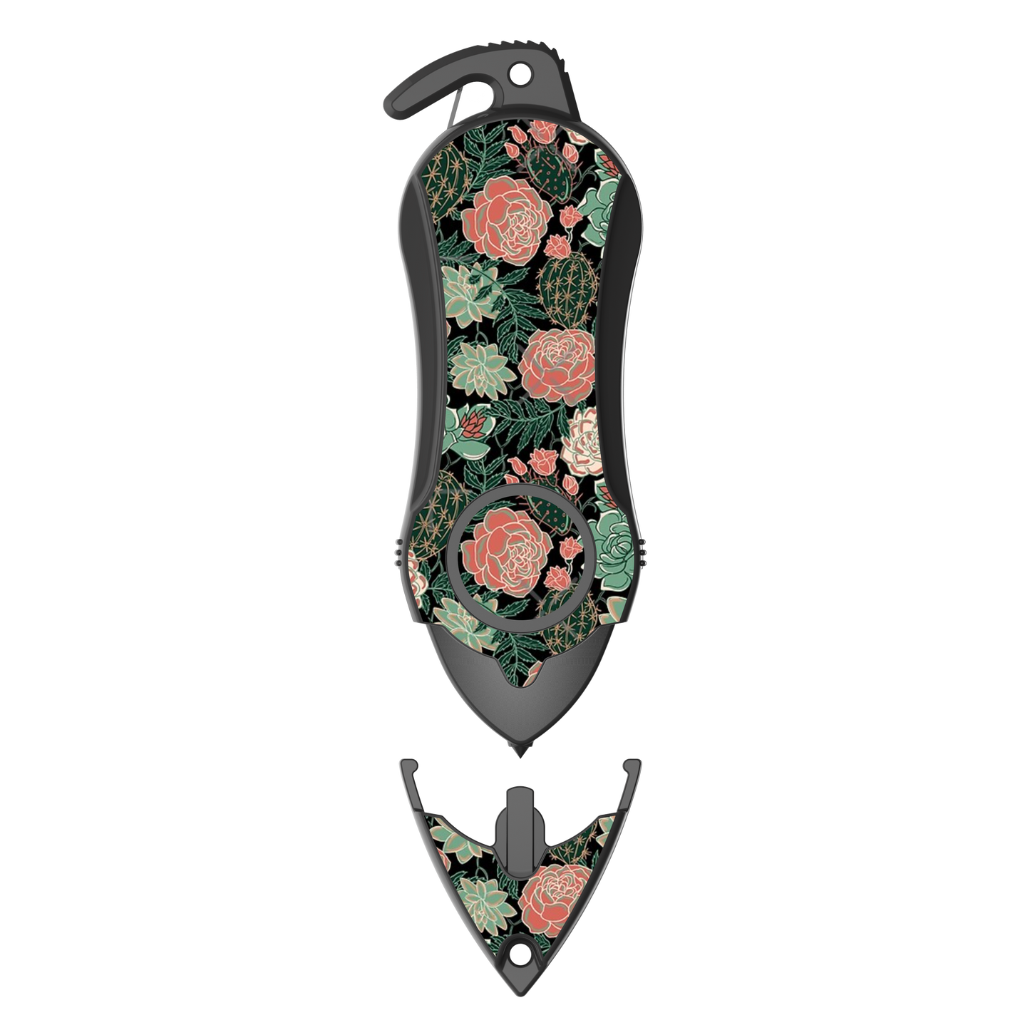 Personal Alarm Keychain Safety  Emergency Tool (Green Flower)Stinger Survival Tools