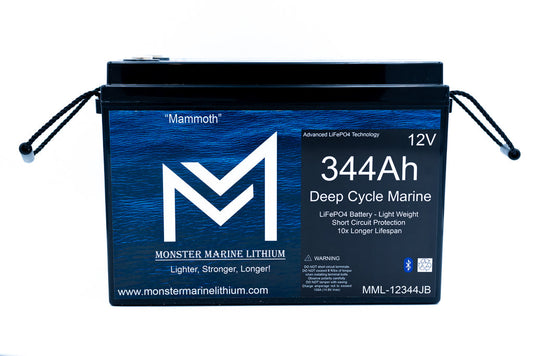 Monster Marine Lithium 12v 344Ah Lithium Deep cycle MML-12344B Bluetooth