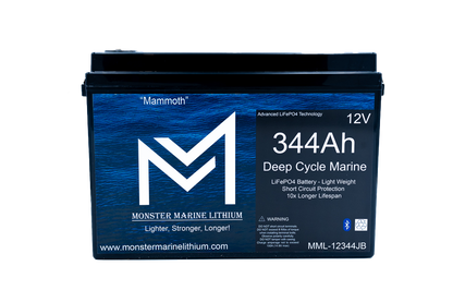 Monster Marine Lithium 12v 344Ah Lithium Deep cycle MML-12344B Bluetooth