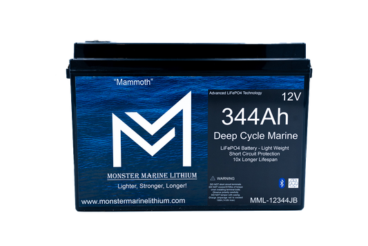 Monster Marine Lithium 12v 344Ah Lithium Deep cycle MML-12344B Bluetooth