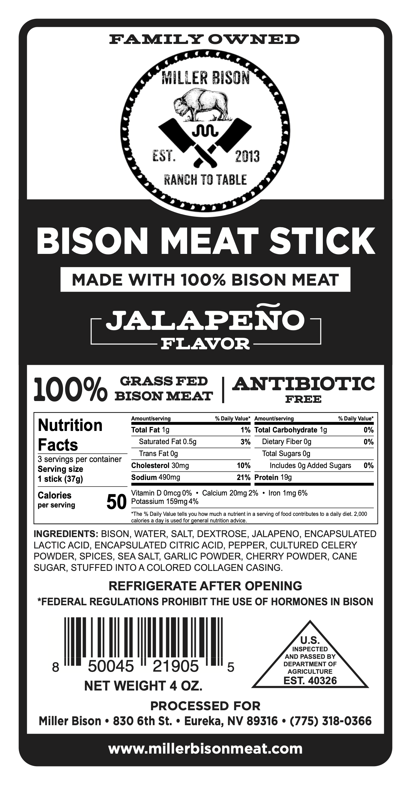 Miller Bison APT Carnivore Meat Stick Pack