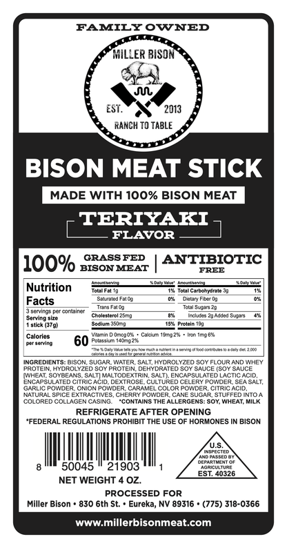 Miller Bison APT Carnivore Meat Stick Pack