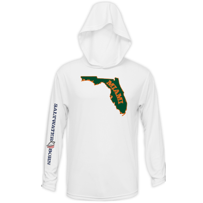 Saltwater Born Miami Orange and Green Long Sleeve UPF 50+ Dry-Fit Hoodie