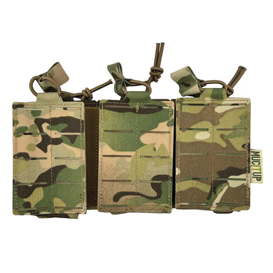 MUCITUP MUCTAC 1050D Nylon Laser Cut Triple Mag Pouch, Molle Compatible – Multicam