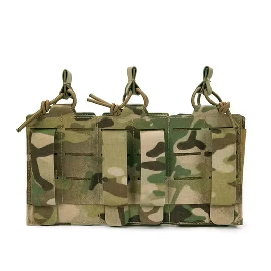MUCITUP MUCTAC 1050D Nylon Laser Cut Triple Mag Pouch, Molle Compatible – Multicam