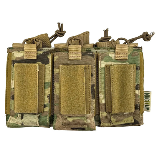 MUCITUP MUCTAC Kangaroo Triple Mag Pouch – 1000D Nylon, Holds 3 - 5.56 & 3 - 9mm Mags – MC