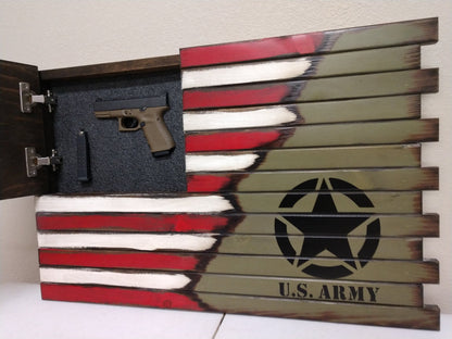Liberty Home Concealment Small 2 Compartment Gun Case - Half Flag & Half Logo Designs