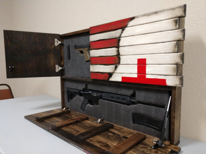 Liberty Home Concealment Premium 2 Compartment Gun Case - Half Flag & Half Logo Designs