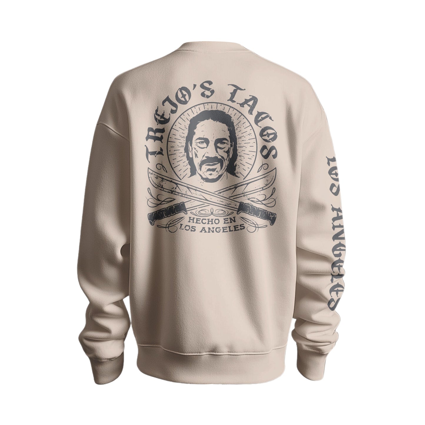 Trejo's Tacos Beige Crewneck Pullover with Machete Logo