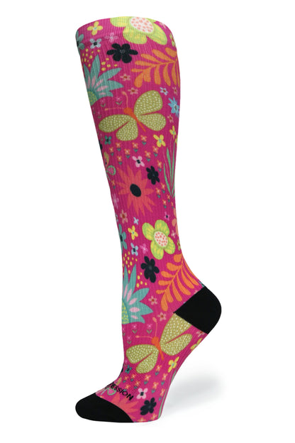 Crazy Compression Magenta Florals - (Standard & Extra Wide)