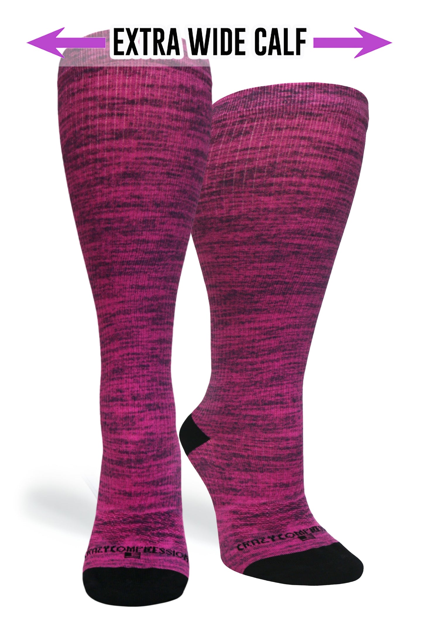 Crazy Compression Magenta Heather - (Standard & Extra Wide)