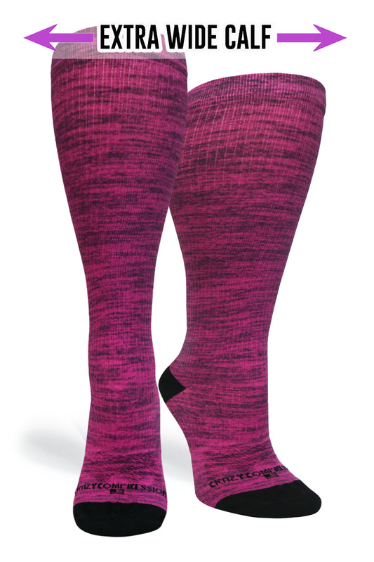 Crazy Compression Magenta Heather - (Standard & Extra Wide)