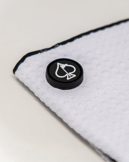 Pins and Aces Magnetic Towel - White