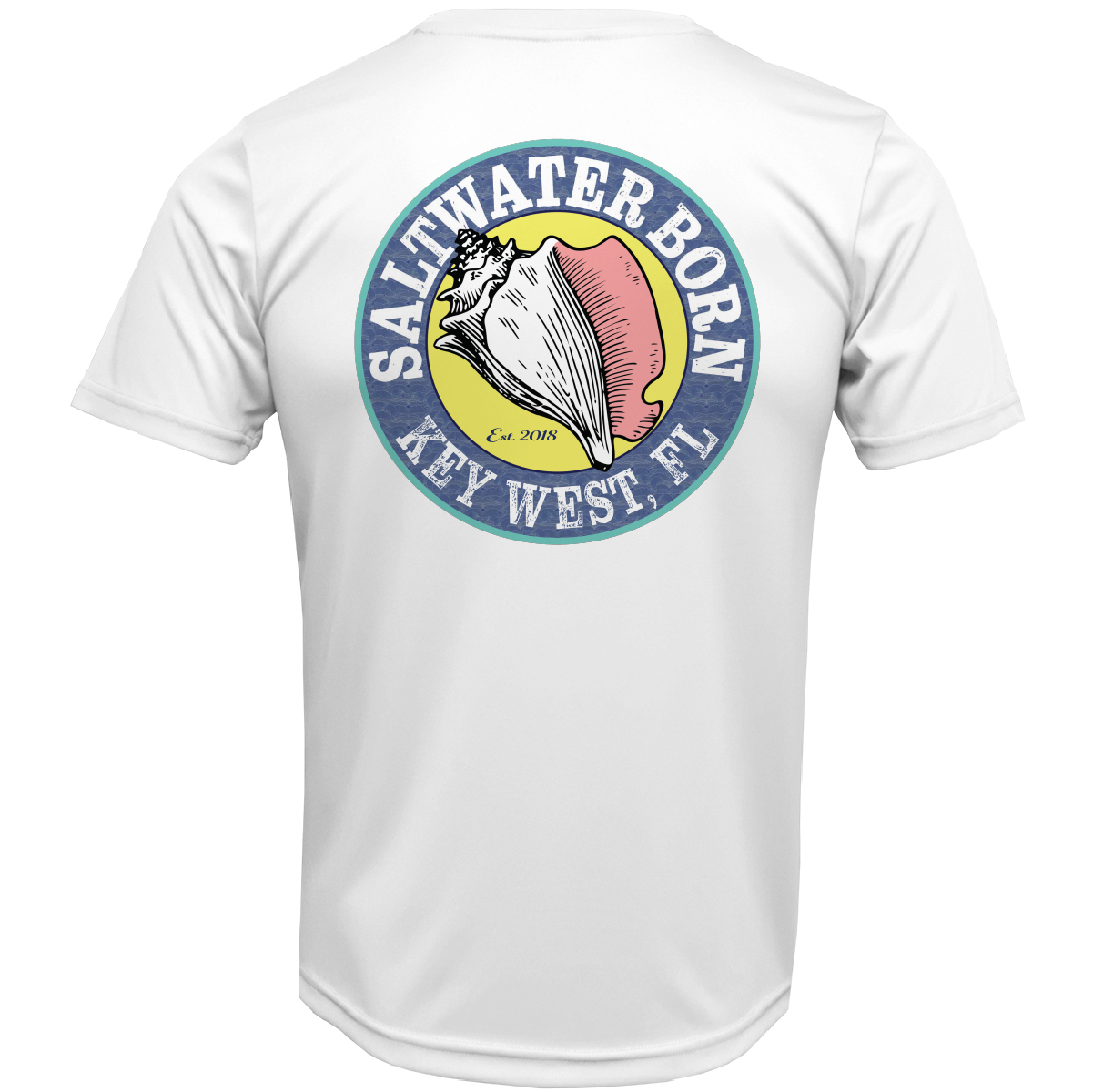 Saltwater Born Key West, FL Mahi on Chest Short Sleeve UPF 50+ Dry-Fit Shirt