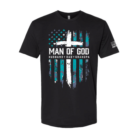 Steadfast American Man of God Shirt – Husband Dad Grandpa Christian Patriotic T-Shirt