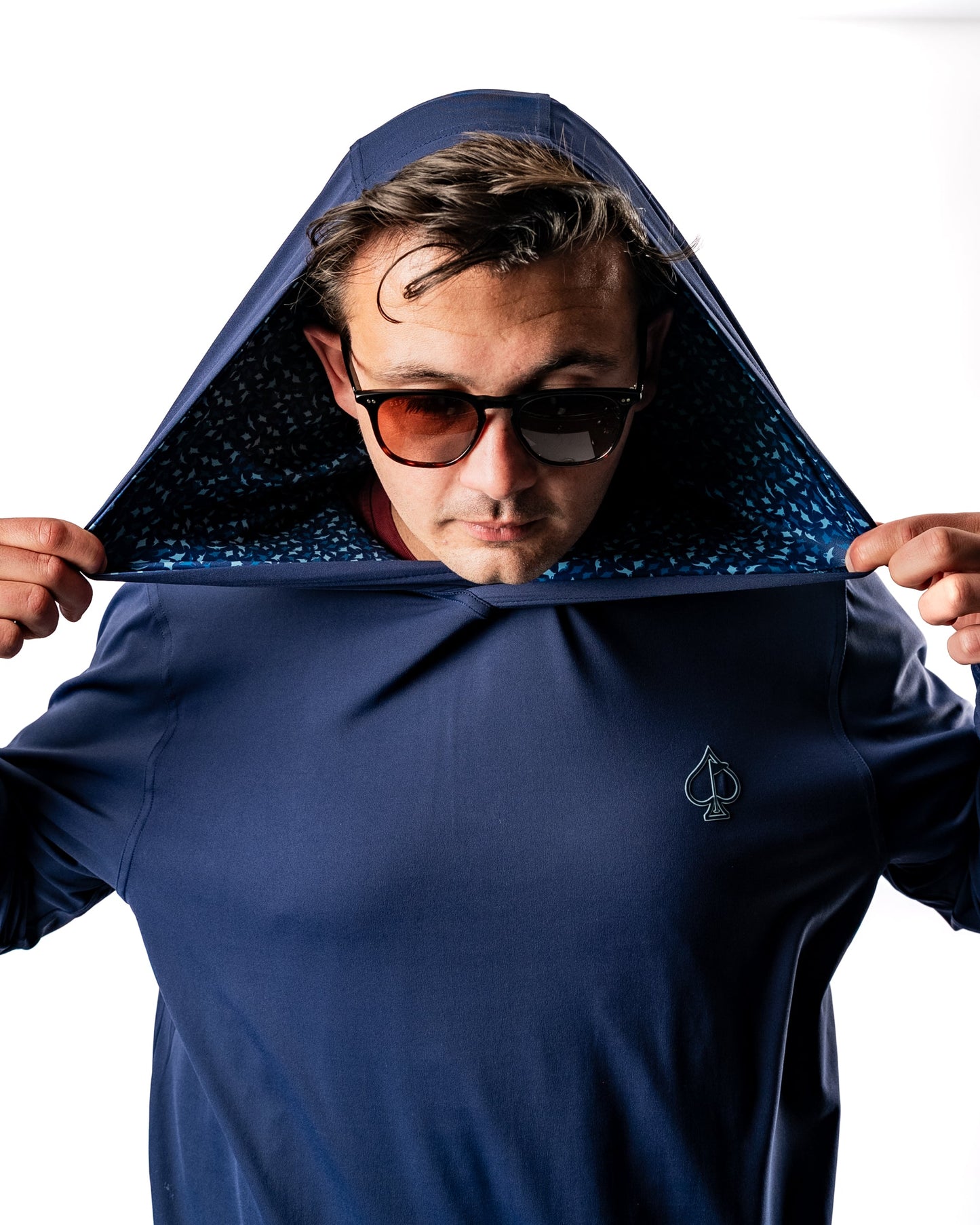 Pins and Aces Performance Golf Hoodie - Manta Ray