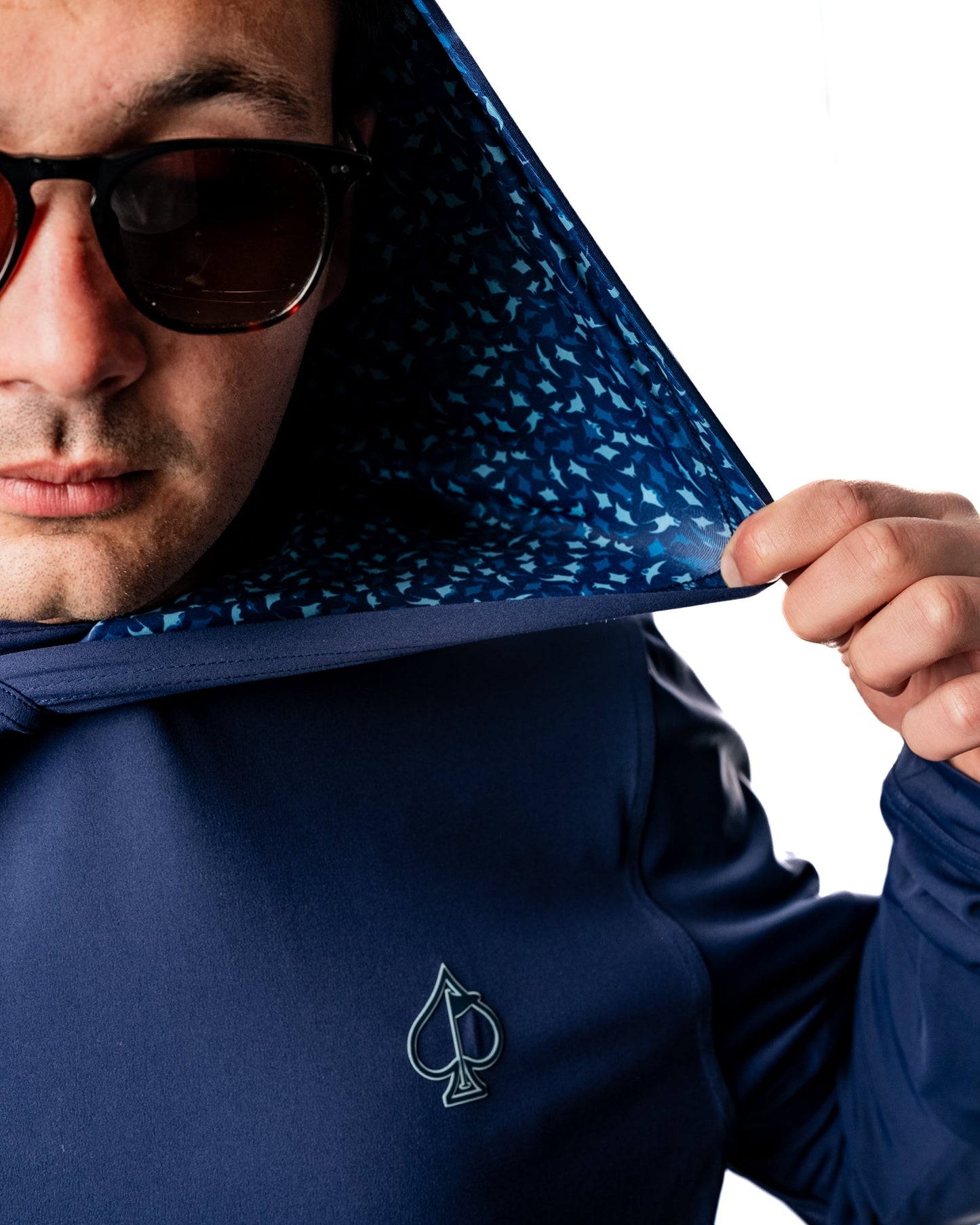Pins and Aces Performance Golf Hoodie - Manta Ray