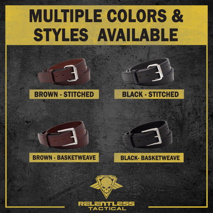 Relentless Tactical The Ultimate Concealed Carry CCW Leather Gun Belt - Made in USA - Lifetime Warranty