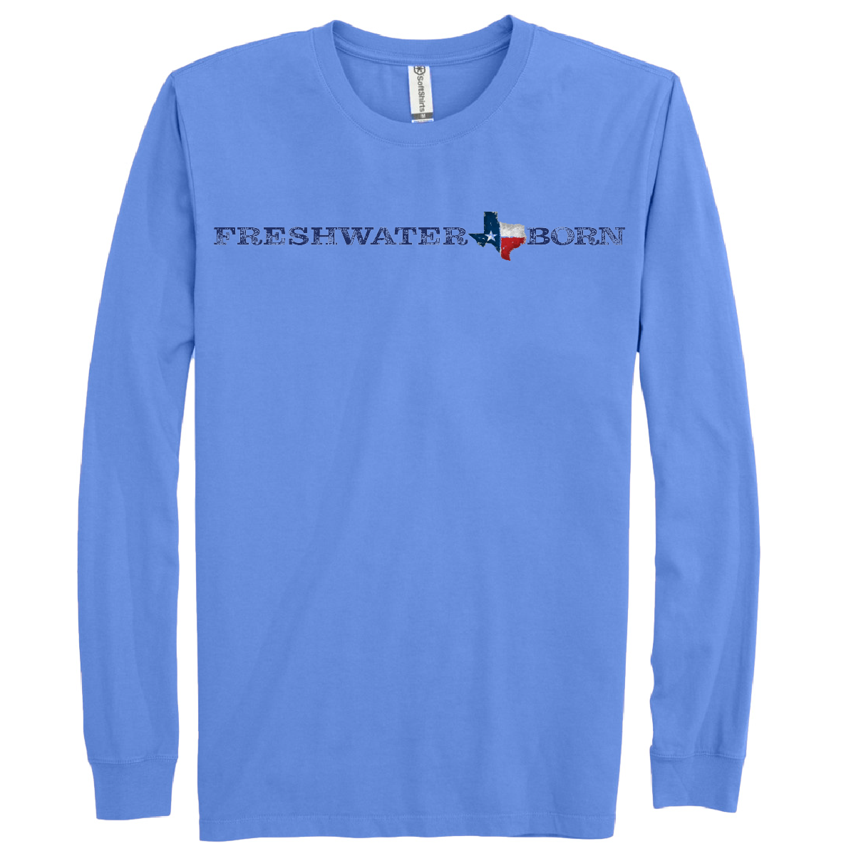 Saltwater Born Texas Freshwater Born Linear Logo Women's Cotton Long Sleeve Shirt