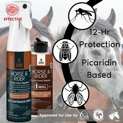 Zone Protects Horse & Rider Fly/Insect Repellent Mistosol + Refill Combo