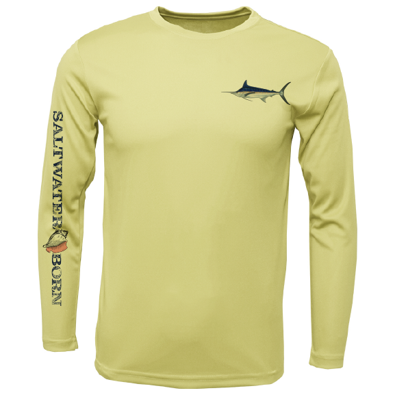 Saltwater Born Clean Marlin Long Sleeve UPF 50+ Dry-Fit Shirt
