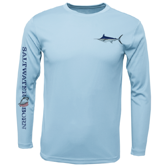 Saltwater Born Clean Marlin Long Sleeve UPF 50+ Dry-Fit Shirt