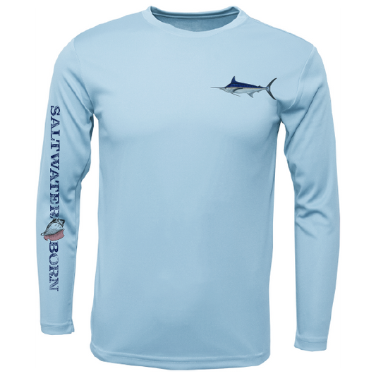 Saltwater Born Clean Marlin Long Sleeve UPF 50+ Dry-Fit Shirt