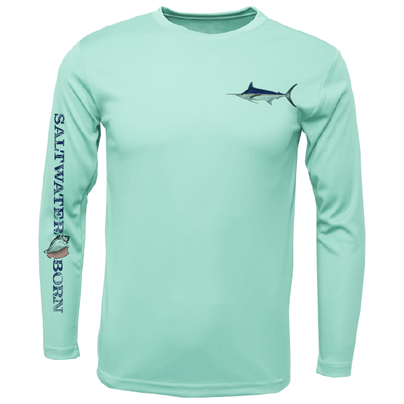 Saltwater Born Clean Marlin Long Sleeve UPF 50+ Dry-Fit Shirt