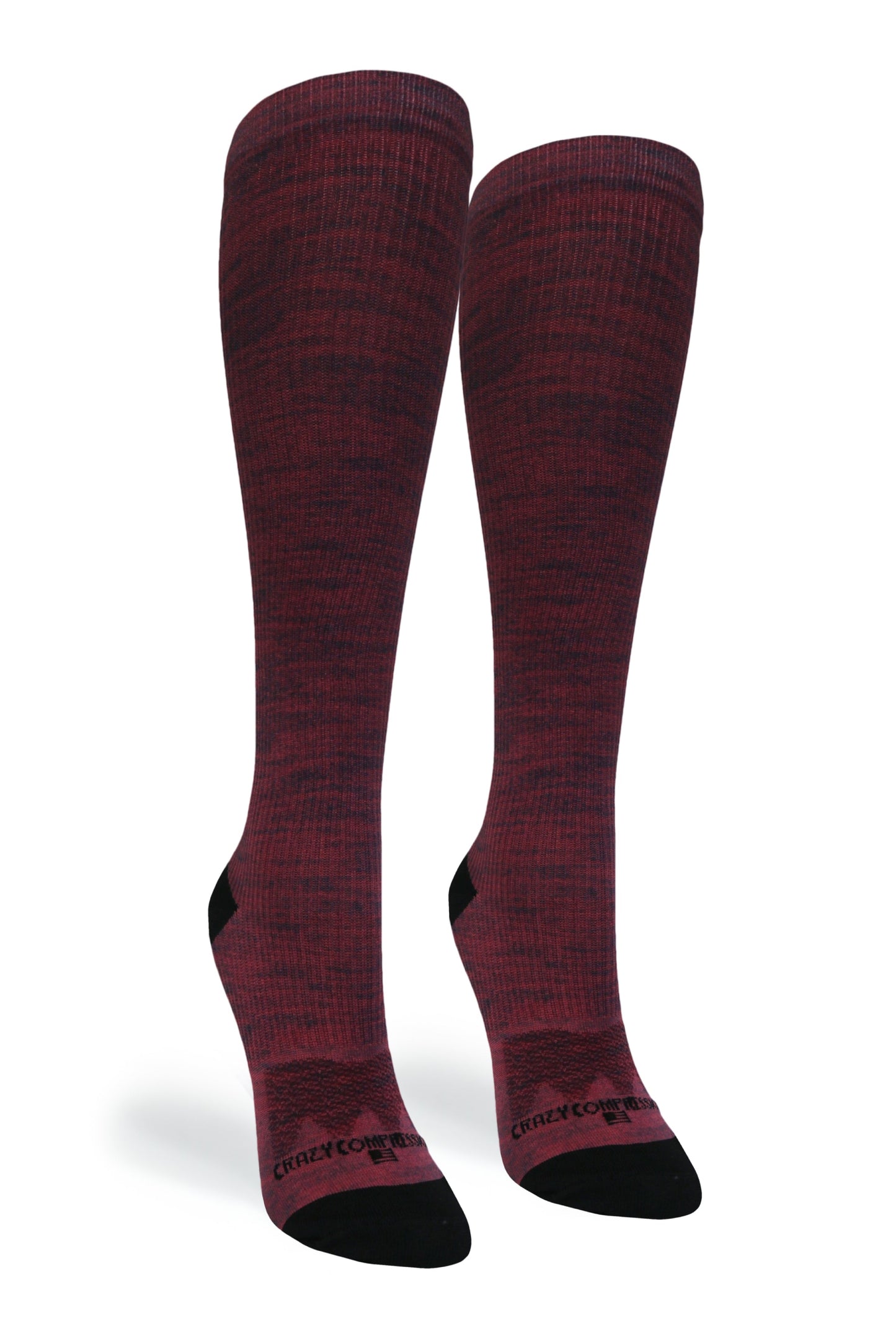 Crazy Compression Maroon Heather - (Standard & Extra Wide)