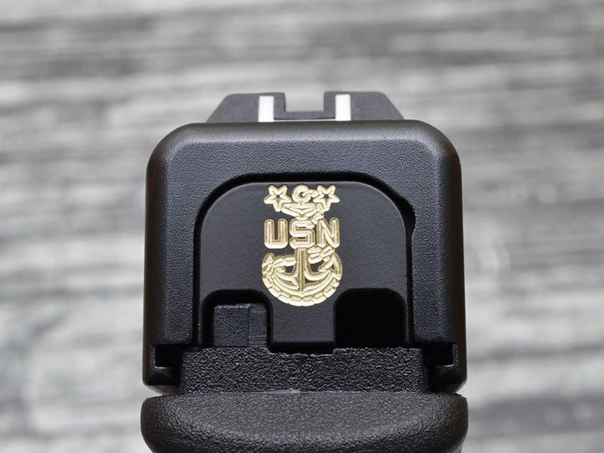 Milspin Custom Engraved NAVY Glock Slide Back Plates (Most Popular)