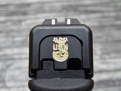 Milspin Custom Engraved NAVY Glock Slide Back Plates (Most Popular)