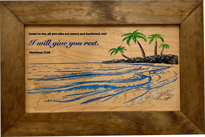 Bellewood Designs - Bible Verse Decorative & Secure Wall-Mounted Gun Cabinet - Matthew 11:28