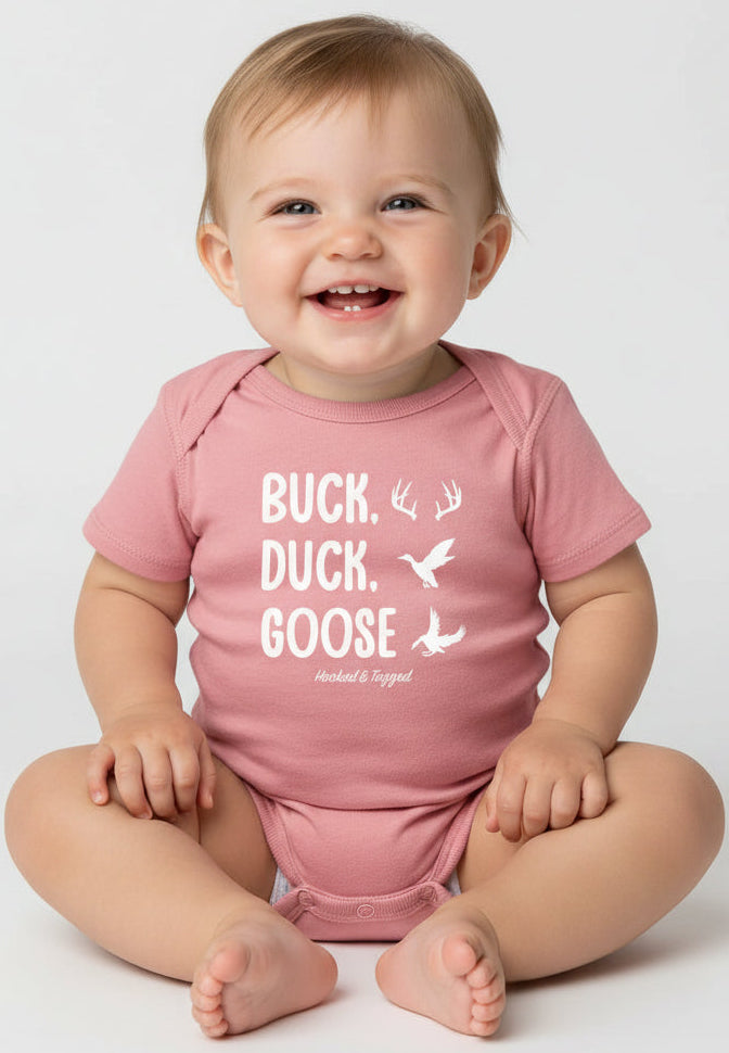 Hooked & Tagged  - Buck, Duck, Goose Onesie