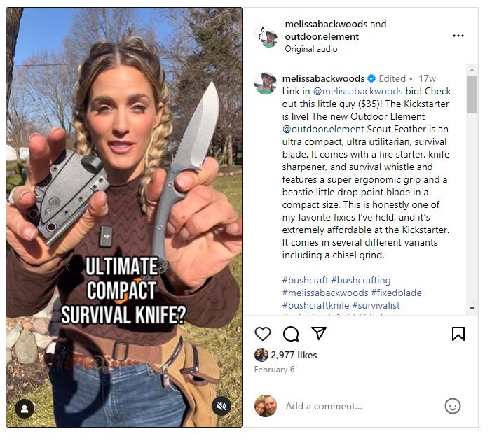 Outdoor Element Scout Feather Adventure Survival Knife