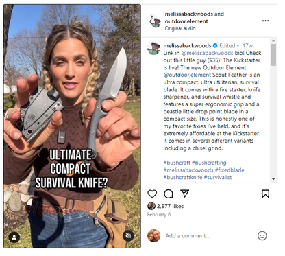 Outdoor Element Scout Feather Adventure Survival Knife