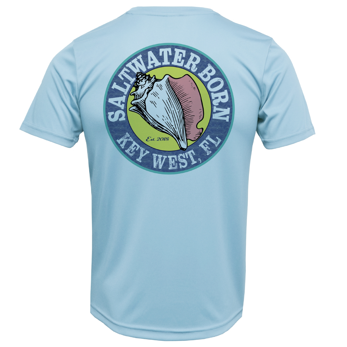 Saltwater Born Key West, FL Mahi on Chest Short Sleeve UPF 50+ Dry-Fit Shirt