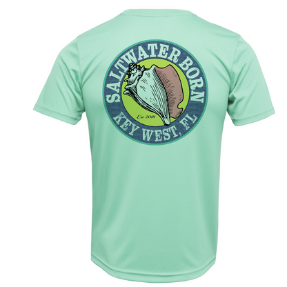 Saltwater Born Key West, FL Mahi on Chest Short Sleeve UPF 50+ Dry-Fit Shirt