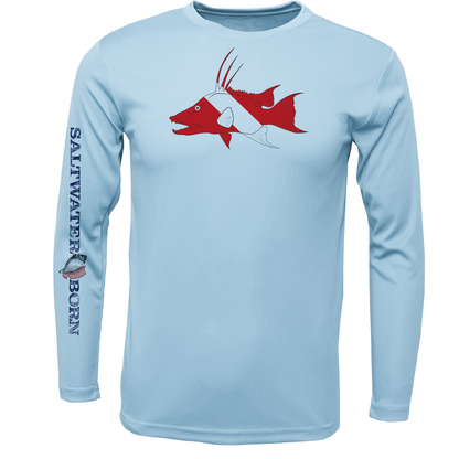 Saltwater Born Key West, FL Hogfish Diver Long Sleeve UPF 50+ Dry-Fit Shirt