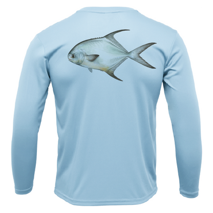 Saltwater Born Key West, FL Permit Long Sleeve UPF 50+ Dry-Fit Shirt