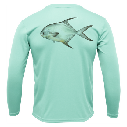 Saltwater Born Key West, FL Permit Long Sleeve UPF 50+ Dry-Fit Shirt