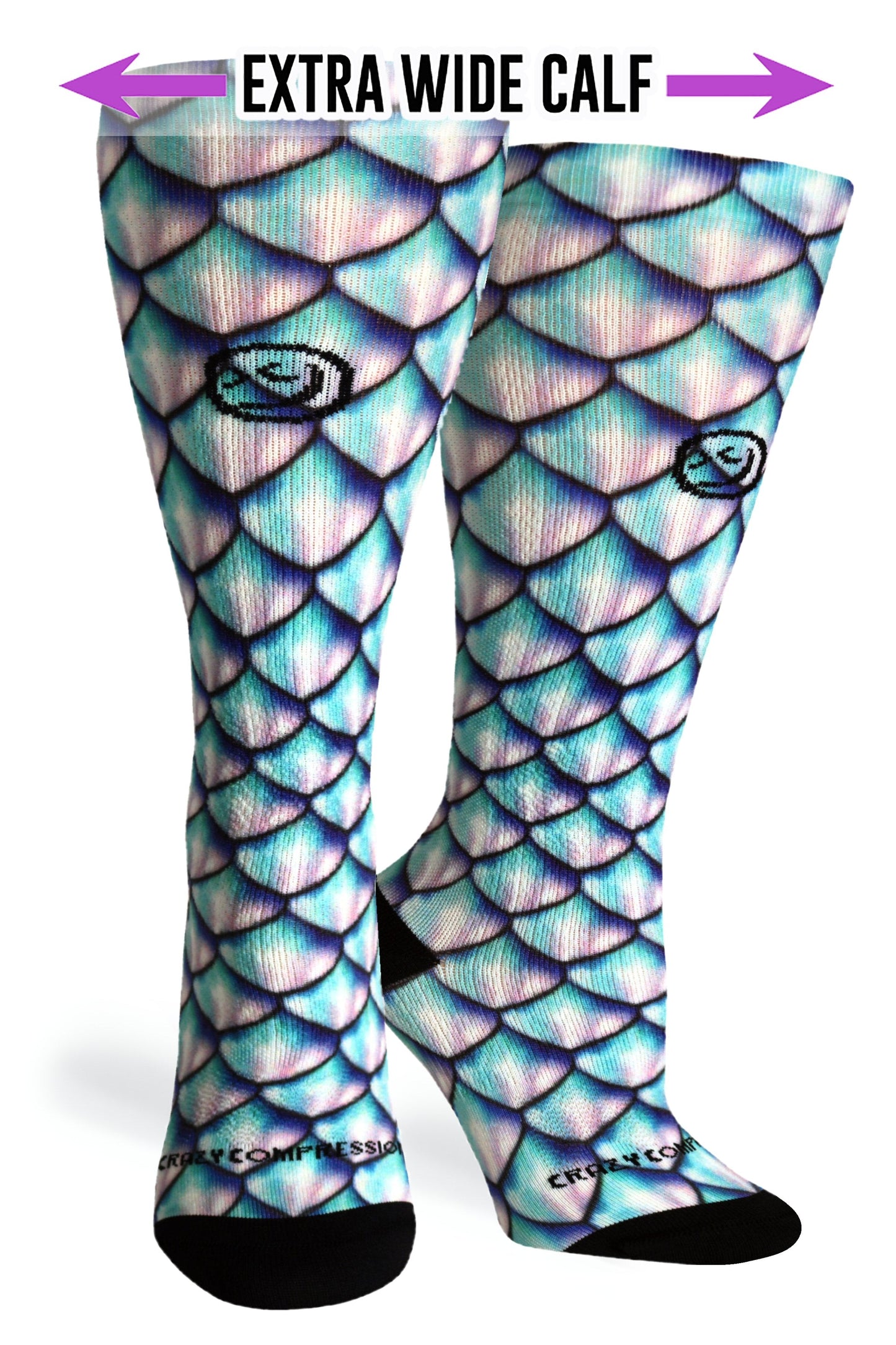 Crazy Compression Mermaid 3D Aqua - (Standard & Extra Wide)