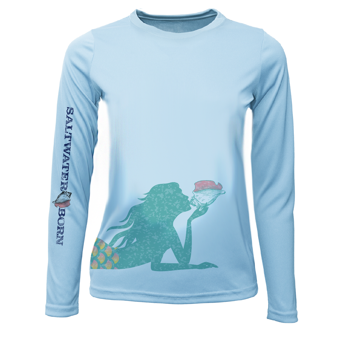 Saltwater Born Mermaid Wrap Long Sleeve UPF 50+ Dry-Fit Shirt