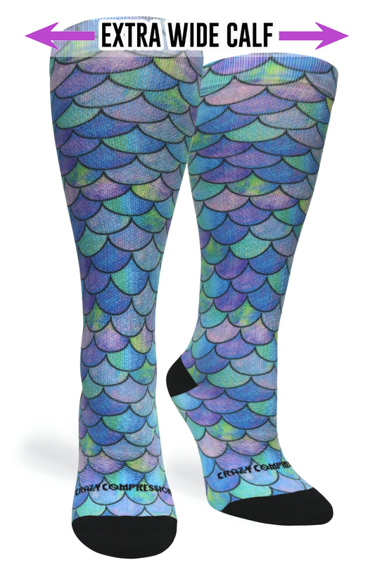 Crazy Compression Mermaid Teal - (Standard & Extra Wide)