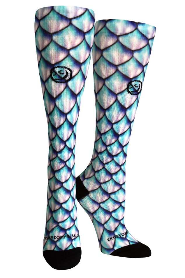 Crazy Compression Mermaid 3D Aqua - (Standard & Extra Wide)